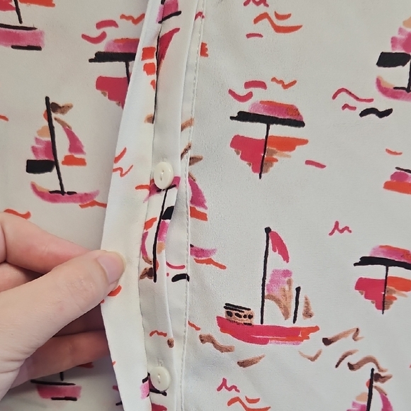 Nautical Print Sleeveless Top - Picture 3 of 7